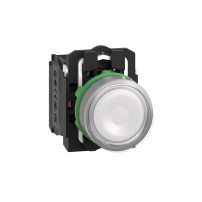 SCHNEIDER ELECTRIC Светещ бутон, бял, 22mm, LED, 1NO+1NC, 24V AC/DC
