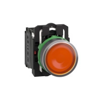 SCHNEIDER ELECTRIC Свет. бутон жълт, 22mm, LED, 1NO+1NC, 110-120VAC
