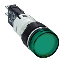 SCHNEIDER ELECTRIC Complete pilot light, round green, plastic, 16mm, integral LED 12-24V