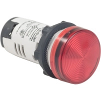 SCHNEIDER ELECTRIC Monolithic pilot light, plastic, red, 22mm, integral LED, 110-120V AC