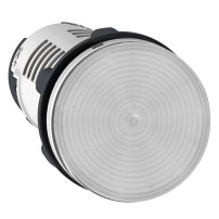 SCHNEIDER ELECTRIC Monolithic pilot light, plastic, white, Ø22, LED, 24 V AC/DC