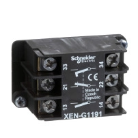 SCHNEIDER ELECTRIC Single contact block, spring return, 2 speed, spring return, 2NO+1NC