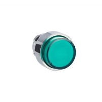 Illuminated push button head, Easy Harmony XB2, metal, projecting, green, 22mm, spring return