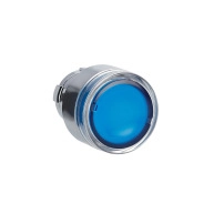 Head for illuminated push button, Easy Harmony XB2, metal, flush, blue, 22mm, spring return