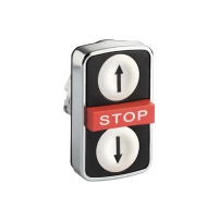 SCHNEIDER ELECTRIC White flush/red projecting/black flush triple-headed pushbutton Ø22