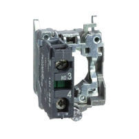 SCHNEIDER ELECTRIC Single contact block with body fixing collar, metal, screw clamp terminal, 1NO
