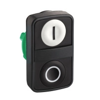 2 head PB plast flush black/white I/O