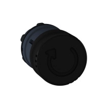 SCHNEIDER ELECTRIC Mushroom push button head 30mm, plastic, black, 22mm, latching turn release