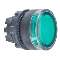 SCHNEIDER ELECTRIC Head for illuminated push button, plastic, green, 22mm, spring return, BA9s bulb