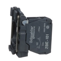 SCHNEIDER ELECTRIC Single contact block with body fixing collar, plastic, screw clamp terminal, 1NO