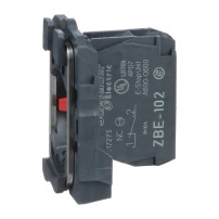 SCHNEIDER ELECTRIC Single contact block with body fixing collar, plastic, screw clamp terminal, 1NC